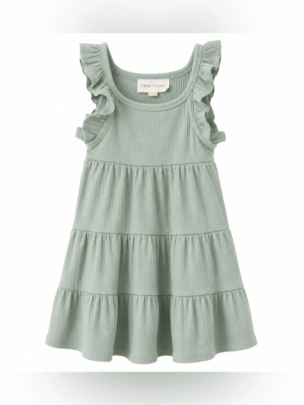 Girls Summer Set: Lavender Tee & Shorts, Coral Ruffle Dress, Sage Tiered Dress